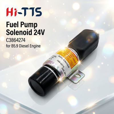 İnşaat Makineleri Parçaları 24V 3864274 386-4274 6BT5.9 B5.9 Ekskavatör Parçaları için Stop Solenoid Valf