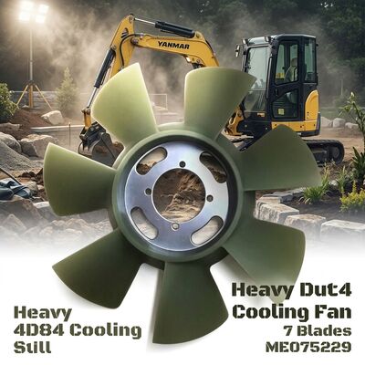 Ağır Hizmet Tipi Mini Ekskavatör Motor Soğutma Fanı 7 Kanatlı 4 Delikli ME075229 4D84 Yanmar PC40 PC40-7 İnşaat Peyzaj Parçaları