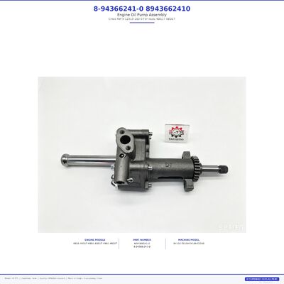 8-94366241-0 8943662410 Motor Yağı Pompası Çapraz Referans 5-12310-163-0 Isuzu 4BG1T 6BD1T Satış Sonrası Yedek Parça İçin